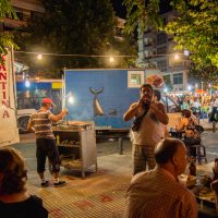 Street musicians at street fair in Thessaloniki